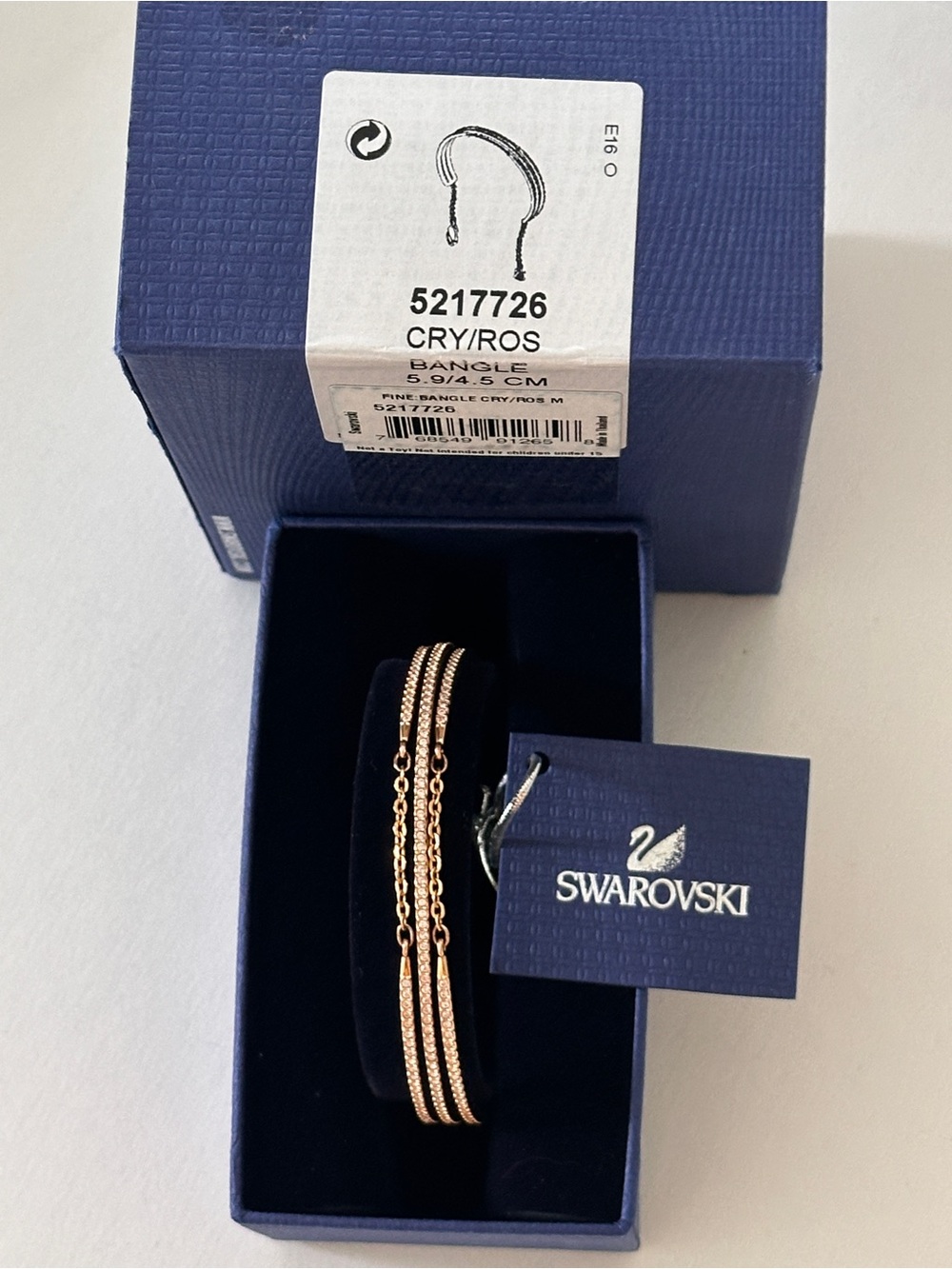 Swarovski Rose Gold Multi-Row Chain and Bangle Bracelet
